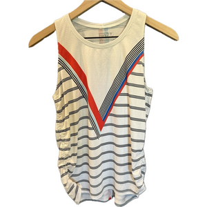 Women's Lucky In Love Tennis Athletic Tank Top Red Blue Black White Medium